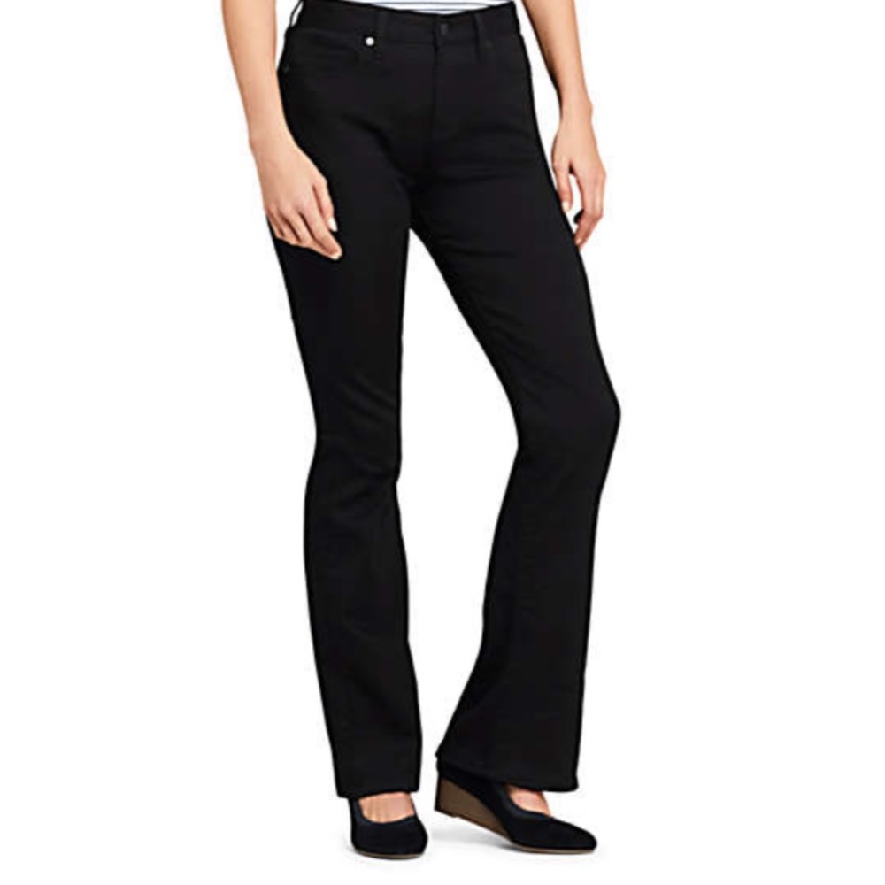 Land’s End Raw Hem Black Wide Leg Jeans